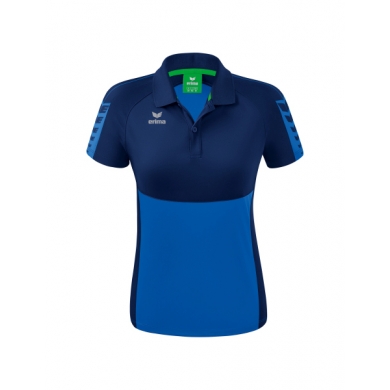 Erima Sport-Polo Six Wings (100% Polyester, taillierter Schnitt, schnelltrocknend) royalblau/navyblau Damen